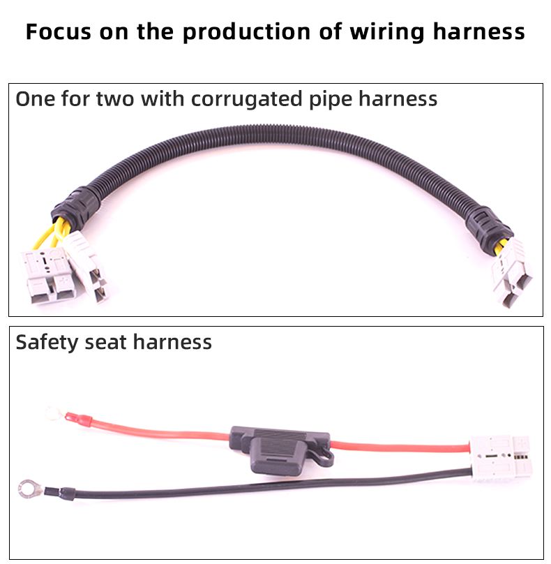 CHENF Battery and Solar 50A Connector With 0.3M Cable 2PIN 50A UPS Power Connector Plug with Ring Terminals