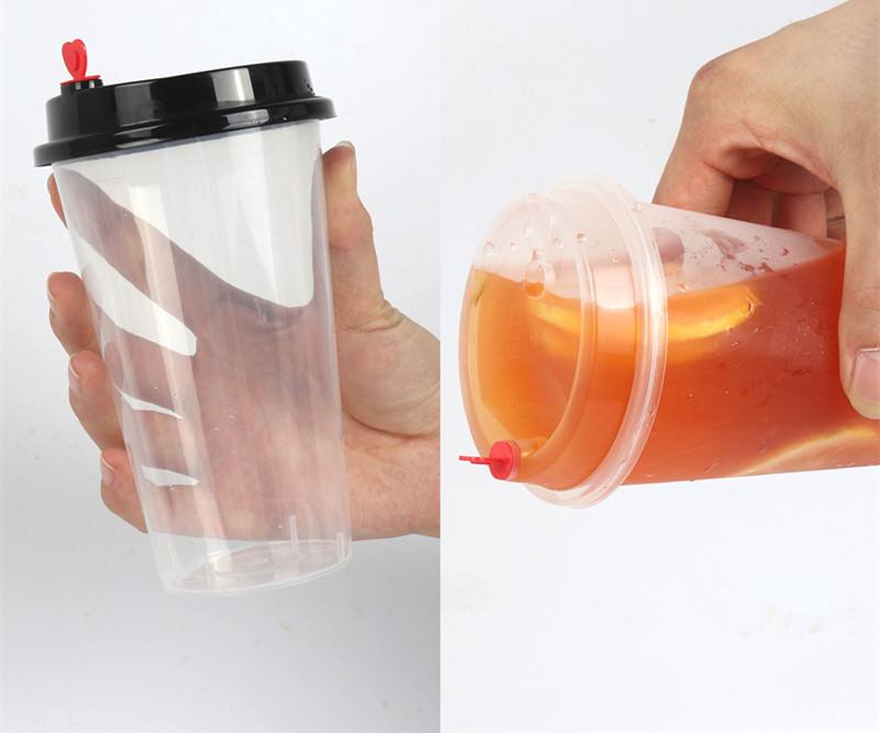 Food grade Custom Printed 8/16/32 oz Clear Disposable plastic bubble tea pp injection cup With Lid