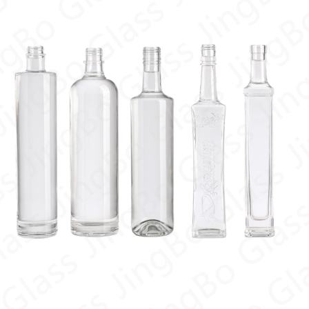 Factory Customized Empty Vodka Bottle 500ml 750ml 1000ml Liquor Glass Bottle With Cork