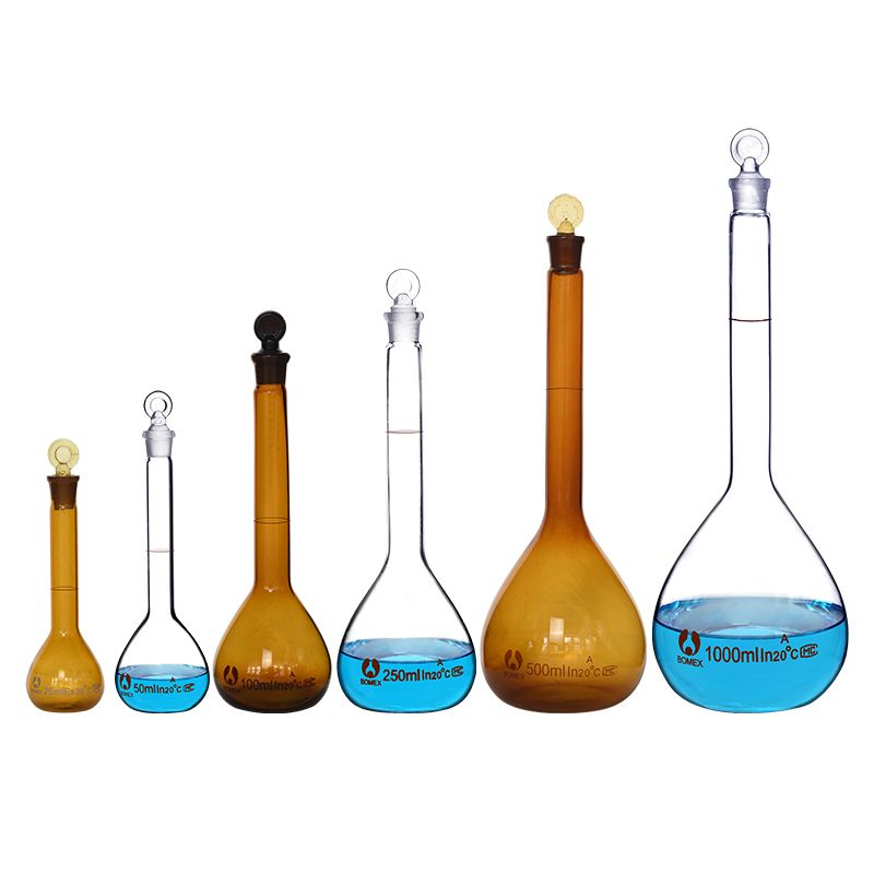 Customized high temperature processing irregular glass volumetric flask for laboratory