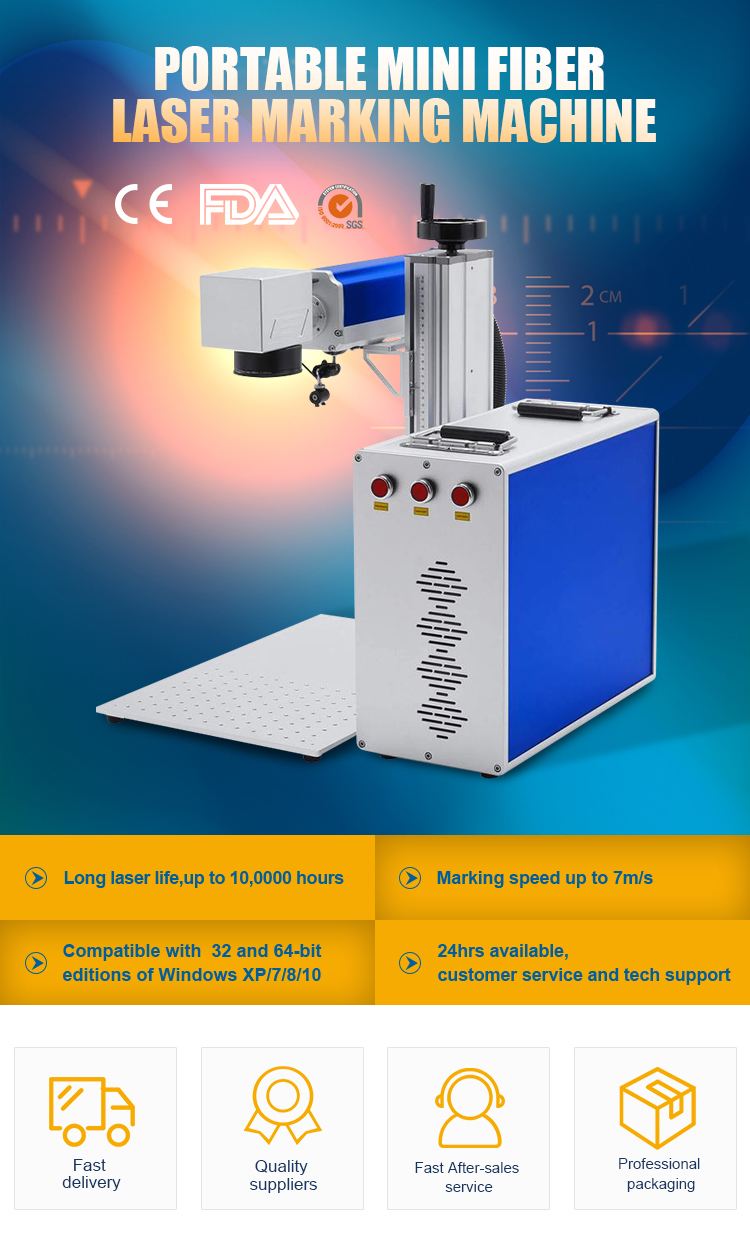 Fiber laser marking portable desktop small laser print  20w 50w laser marking machine