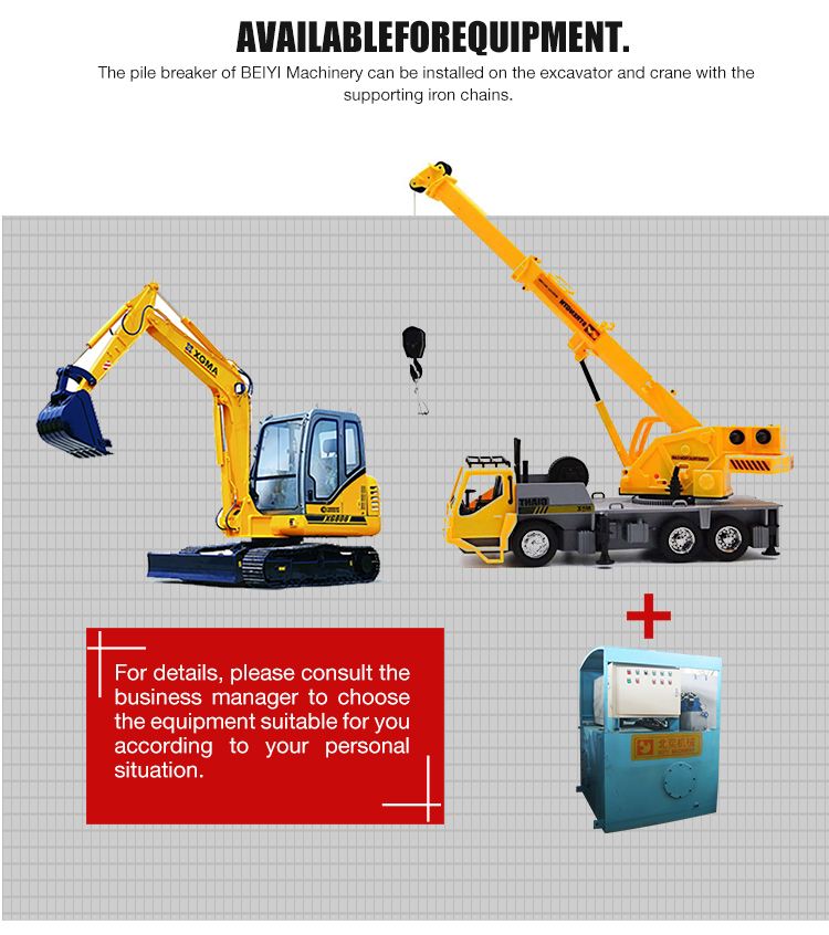 BYMK-180S excavator attachment equipment construction concrete hydraulic round pile breaker cutter for sale