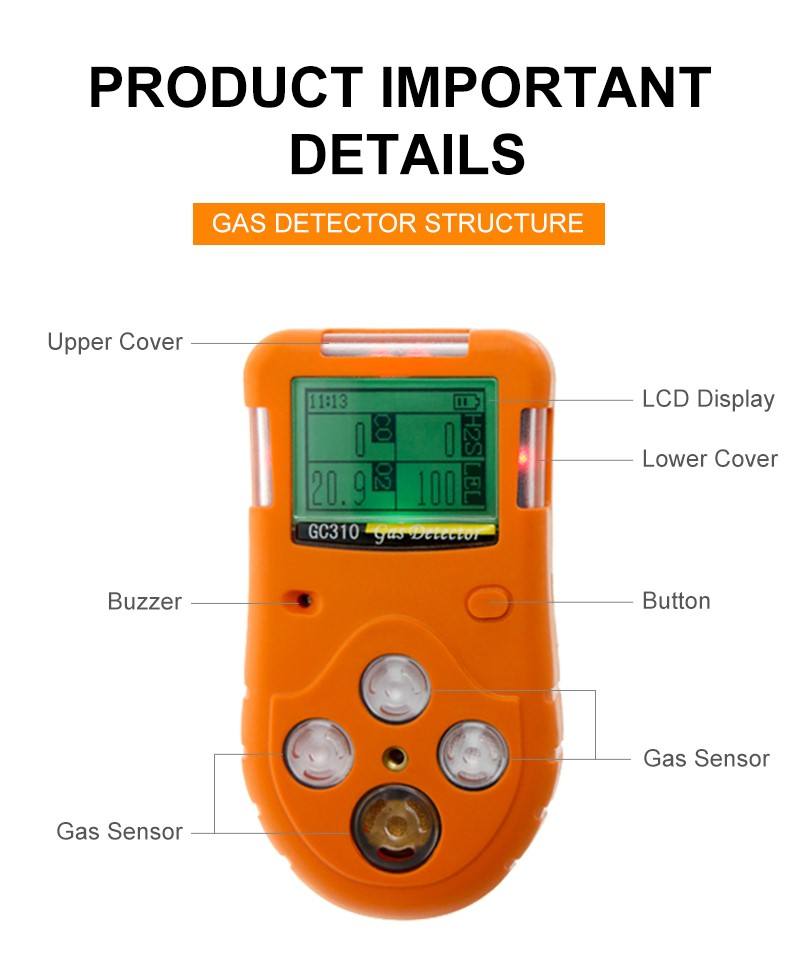 Portable intelligent oxygen hydrogen chlorine level ammonia nitrogen co2 propane ozone sensor gas measuring flow meter price