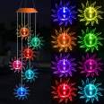 DIFUL LED Solar Light Wind Chime Star Decoration Lamp Outdoor Waterproof Garden Garland Hanging Lantern Christmas Decor Lights