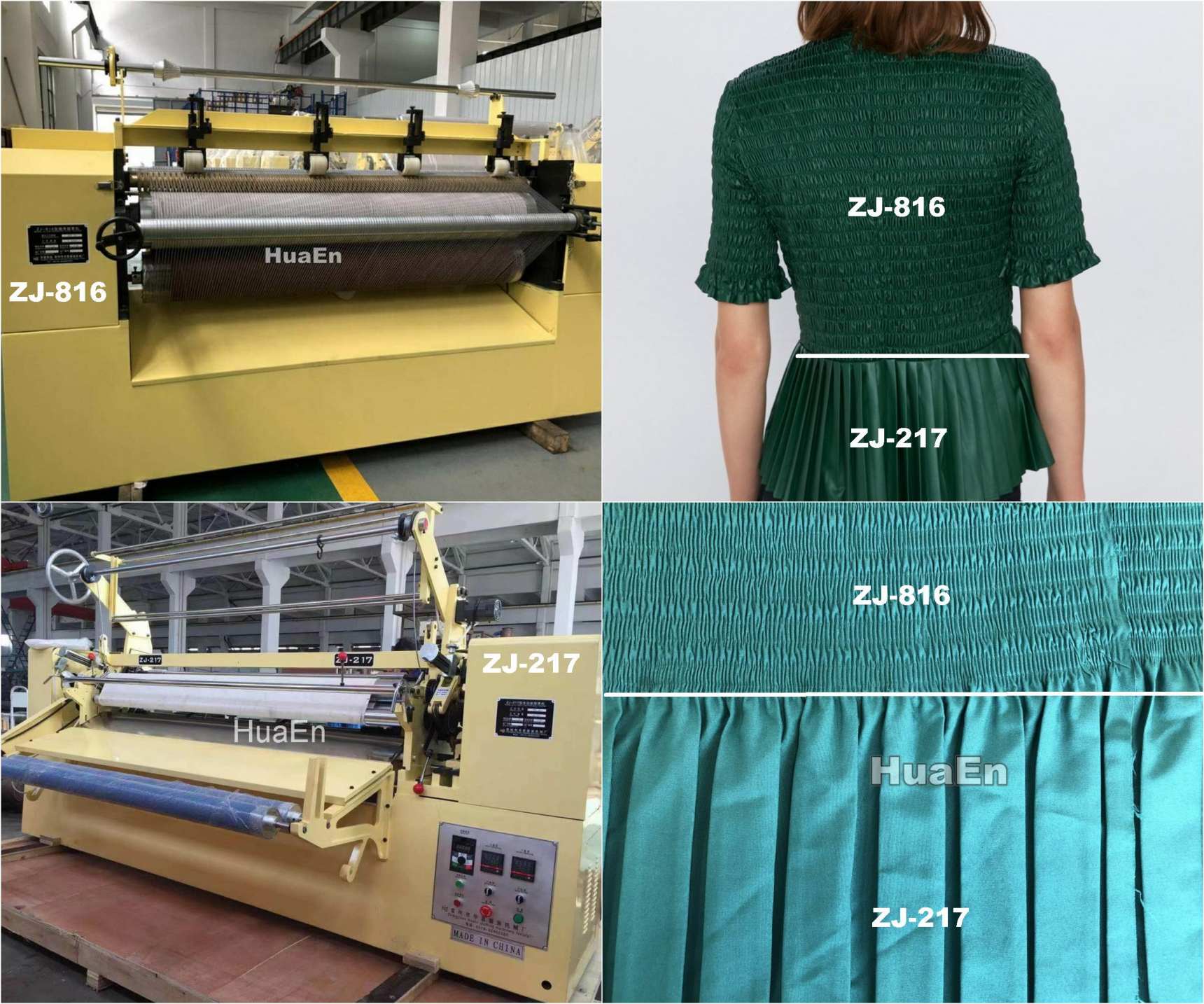Changzhou pleating machine factory HuaEn soft fabric fur leather polyester fiber chiffon silk poplin kingussie pleating machine