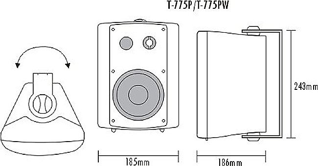 ITC T-776PW 6 inch 2 way wall mount audio speaker for school sound system