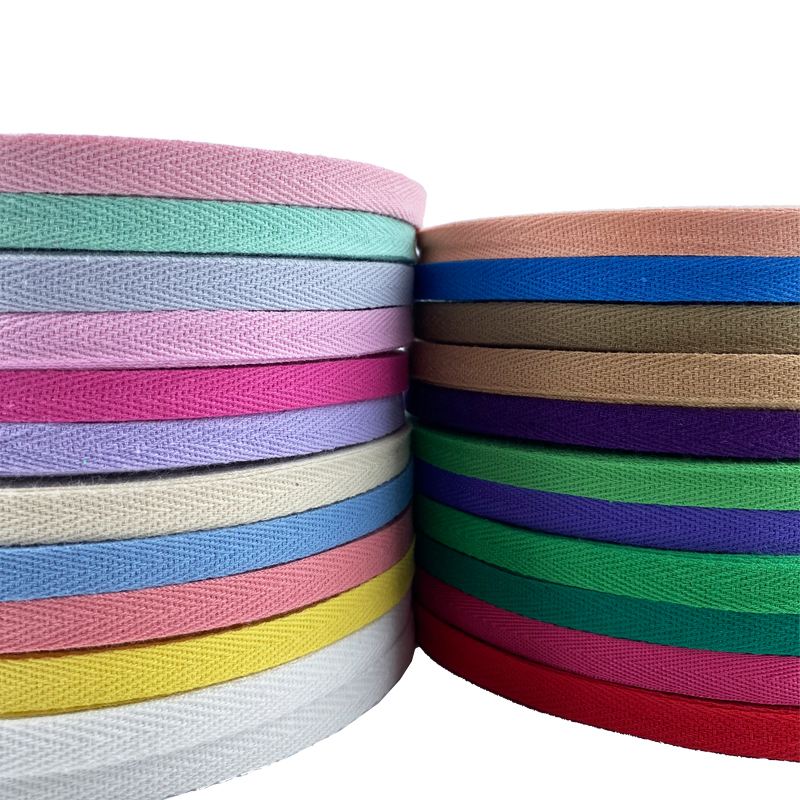 40mm eco-friendly customized cotton herringbone belt webbing for bag and garment woven cotton webbing