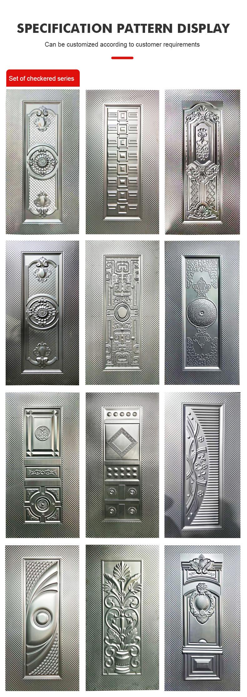 Hot sale metal art steel doors cheap fire rated doors stamped steel door skin for made in china