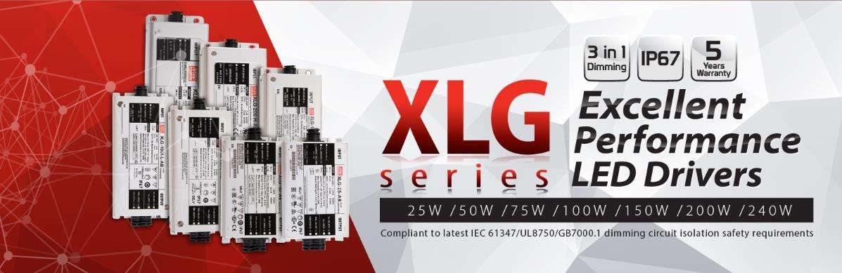 MEAN WELL Xlg-240 H L M Series 750mA 1400mA 4900mA Power Supply 240W Constant Power Waterproof Adjustable PFC Driver