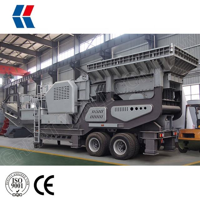 Construction waste mobile crushing station, mobile crusher for recycling concrete