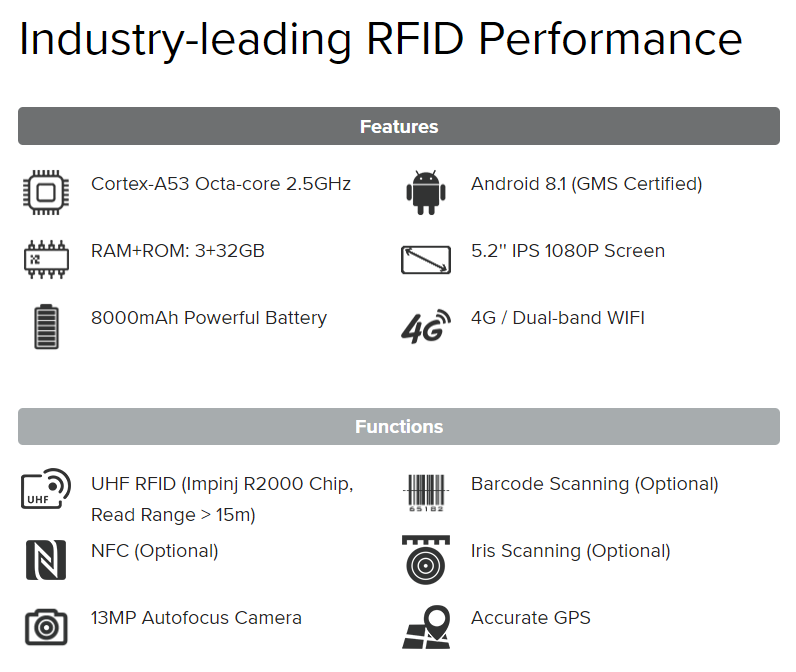 Jietong JT-972 Long Range Impinj R2000 Chip UHF RFID Handheld reader For Smart Inventory System