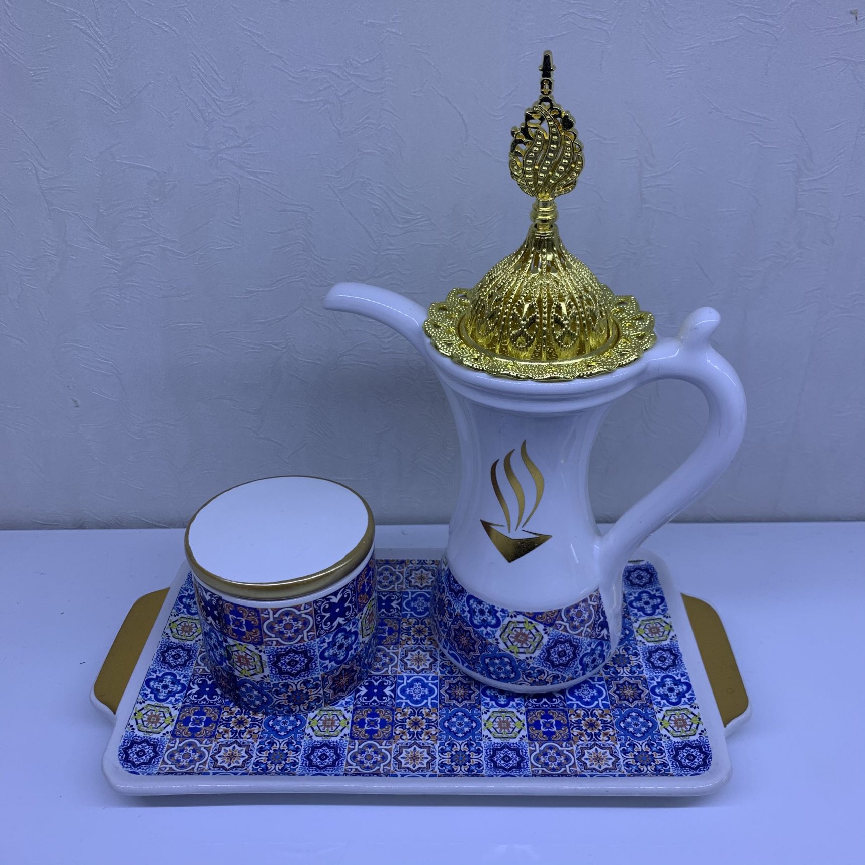 2021 new design fashion censer arabic bakhoor ceramic  incense burner set for home decor