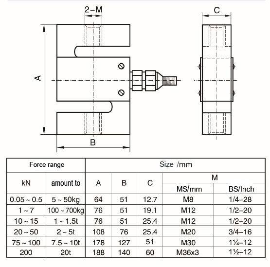TJL-1 industrial electronic machine 20000kg S Type Load Cell