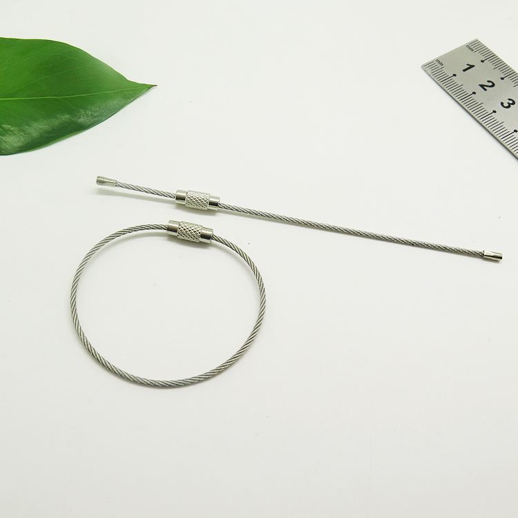 Stainless Steel Keychain Screw Lock Ring Wire Key Ring Hoop