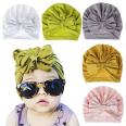 Newest Style Fashionable Attractive Solid Color Reusable Baby Girls turban headbands Bow Turbans Hats