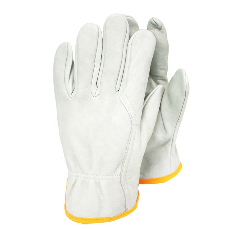 White working universal safety sheepskin driving gardening protective gloves