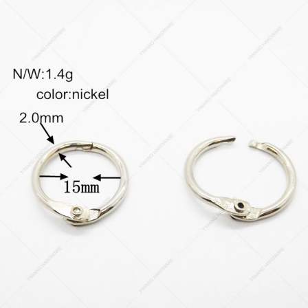 YIWANG Nickel Plated 0.6 Inch DIY Easy to Open and Close Loose Leaf Book Ring Binder