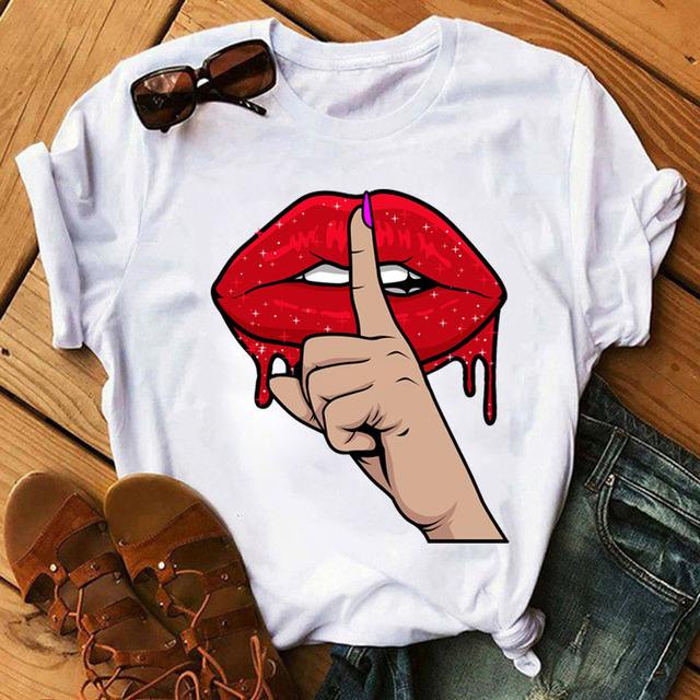 Women T Women Graphic 3D Nail Paint Fashion Cute Printed Top Tshirt Female Tee Shirt Ladies Clothes T-shirt