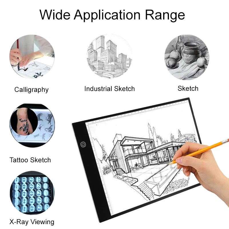 A4 LED Electronic Graphic  Digital Tablet Hand Writing Board Led light pad tracing light for drawing sketching and X-ray Viewing