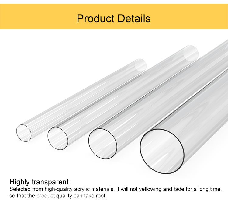 High Quality Transparent Clear Polycarbonate Pipe Colorful PVC PC PMMA Acrylic Plastic Tube//