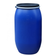 150L blue HDPE plastic drum with iron hoop for chemical
