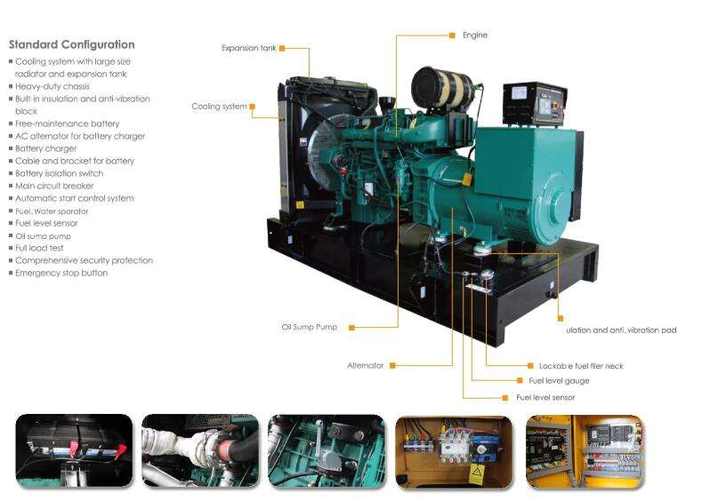 open type 280kw 350kva diesel generator with 2206C-E13TAG2 engine &100% copper brushless alternator