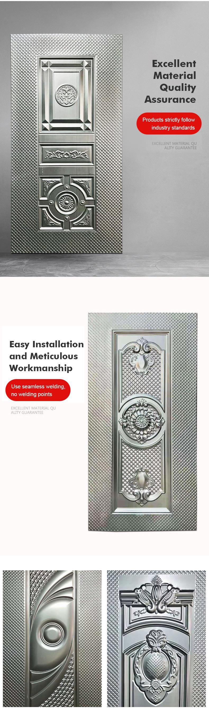 2021 Latest Design Fancy Metal Steel Door Decorative Door Skin Panel Sheet