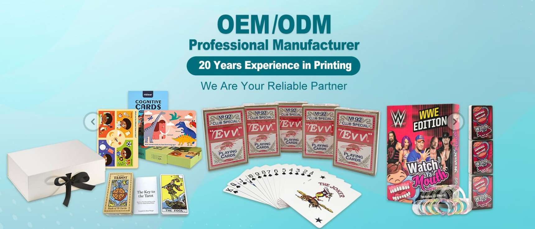 Oem Custom Design Card Game Anime Poker Playing Cards Custom Printing