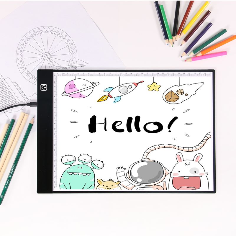 A4 LED Electronic Graphic  Digital Tablet Hand Writing Board Led light pad tracing light for drawing sketching and X-ray Viewing