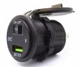 DC 12 V 24 V Quick Charger  3.0 Car  USB Charger with ON-OFF Switch Built in Voltmeter With Red LED Light