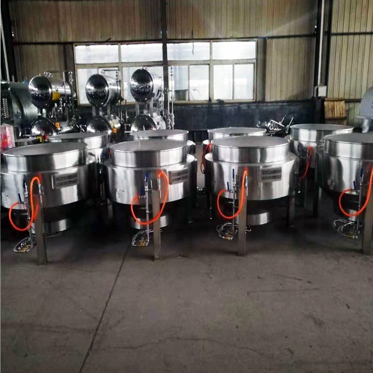 Electric heating and gas heating jacketed kettle with mixer
