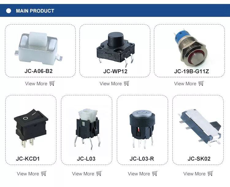 JC-A06-F5 Caps 12x12mm  Series tactile square tact switch key cap with waterproof push button