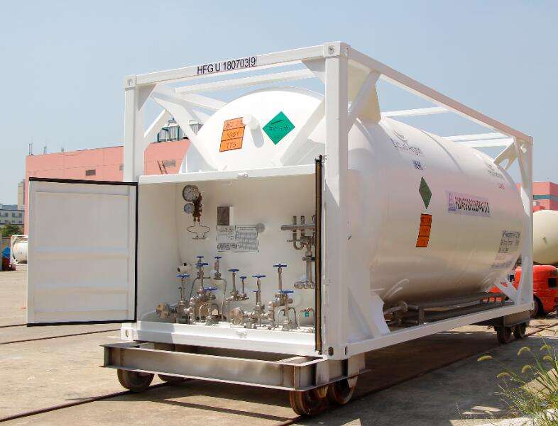 20ft Cryogenic Iso Tank Container For Liquid Oxygen Nitrogen Argon Gas Transportation