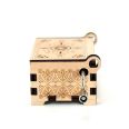 Pretty Christmas Music Box, Christmas Creative Wooden Assembled Hand Crank