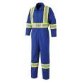 Factory Supply 100% Cotton Royal Blue X Back Reflective Safety Industrial Construction Work Coverall