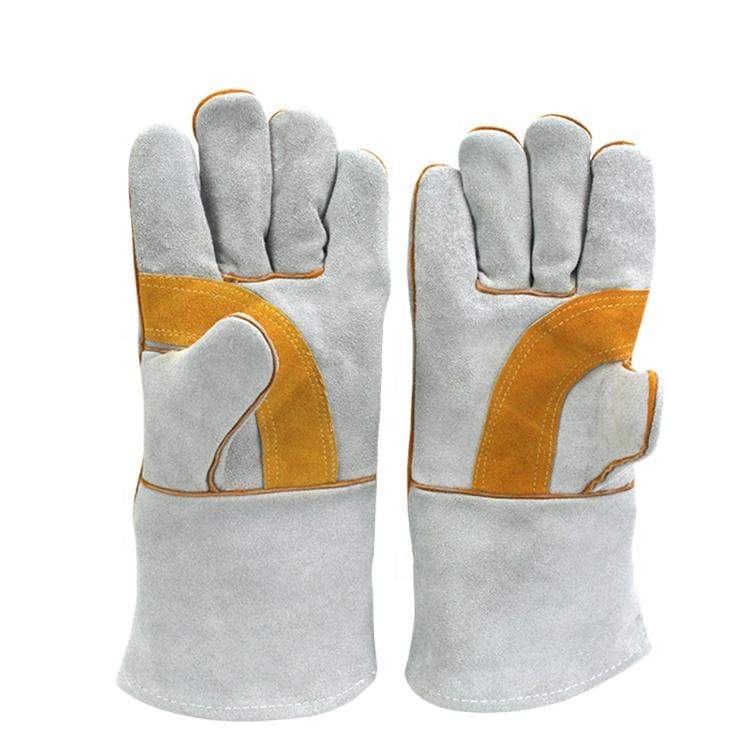14 inch cow split leather heat resistant custom marking welder's welding safety work gloves