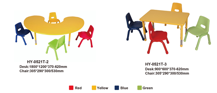 Height adjustable transformative kindergarten furniture kids table and chair