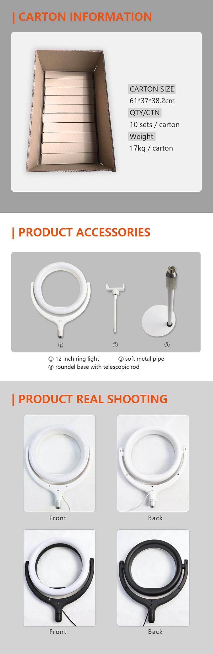 Beauty Flash Light Phone Camera Photography 12 inch LED Ring Light with 40cm Tripod