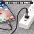 DAZ USB C Female to USB Male Adapter , Type C to A Charger Cable Adapter for iPhone 11 12 Mini Pro Max,Airpods iPad 8th