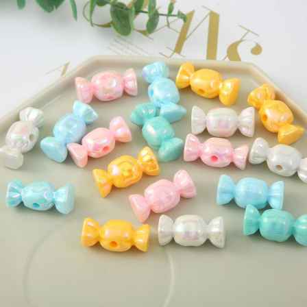 Acrylic straight hole loose beads colored highlighter candy beads diy bracelet necklace beaded material accessories