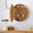 Round  Wall Storage Bathroom Medicine Smart Mirror  Cabinet with light
