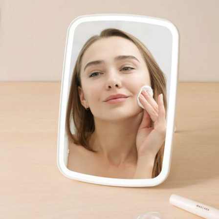 Makeup Mirror Touch Screen Vanity Mirror with LED Brightness Adjustable Portable USB Rechargeable