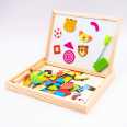 Children&#39;s educational wooden toys, graffiti puzzle black and white educational toys.