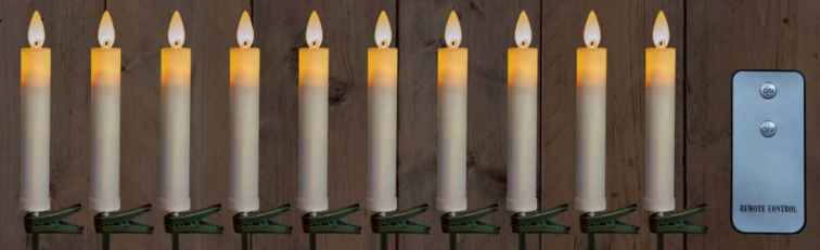 WHITE CANDLE MOVING FLAME ON CLIP 14CM WITH REMOTE CONTROL