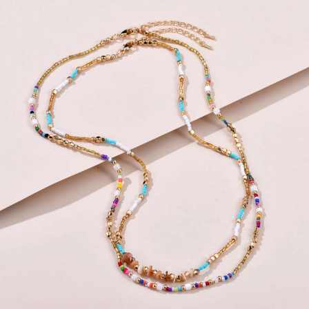 colorful glass seed beads neckalce