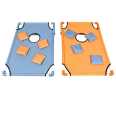 Fabo Portable PVC Framed Cornhole Game Set with 8 Bean Bags and Carrying Bag, Blue-Red, 3 x 2-feet