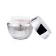Wholesale Silver Plastic Pot Jar for Face Cream Acrylic Double Wall Clear Cosmetic Body Butter Cream Jar 50g 30g