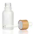 15ml 30ml 50ml Clear Frosted Body and Bamboo Lid Dropper Lead-free Refillable 1oz Dropper Bottle for Essential Oil