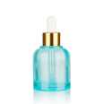 Hot Sale Square Round Transparent blue Hair Oil Gass Dropper Bottle Rectangle for Essential Oil Perfume 15ml 30ml 50ml