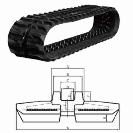 Excavator Rubber Track 300×52.5A×72～104